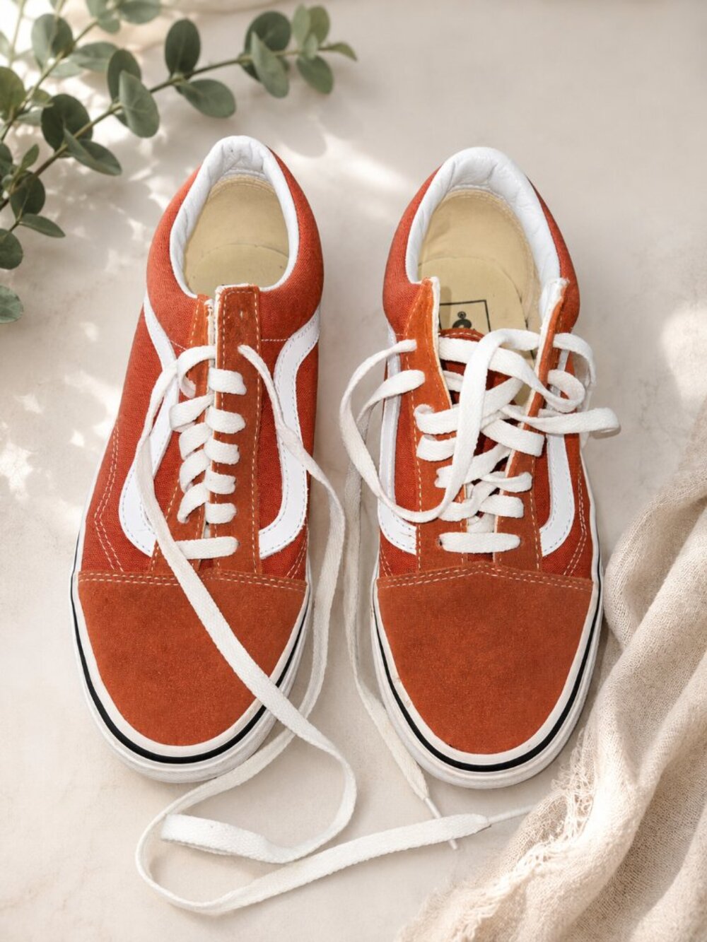 Vans Old Skool Rust Orange Canvas Sneakers Men's 7 Women's 8.5